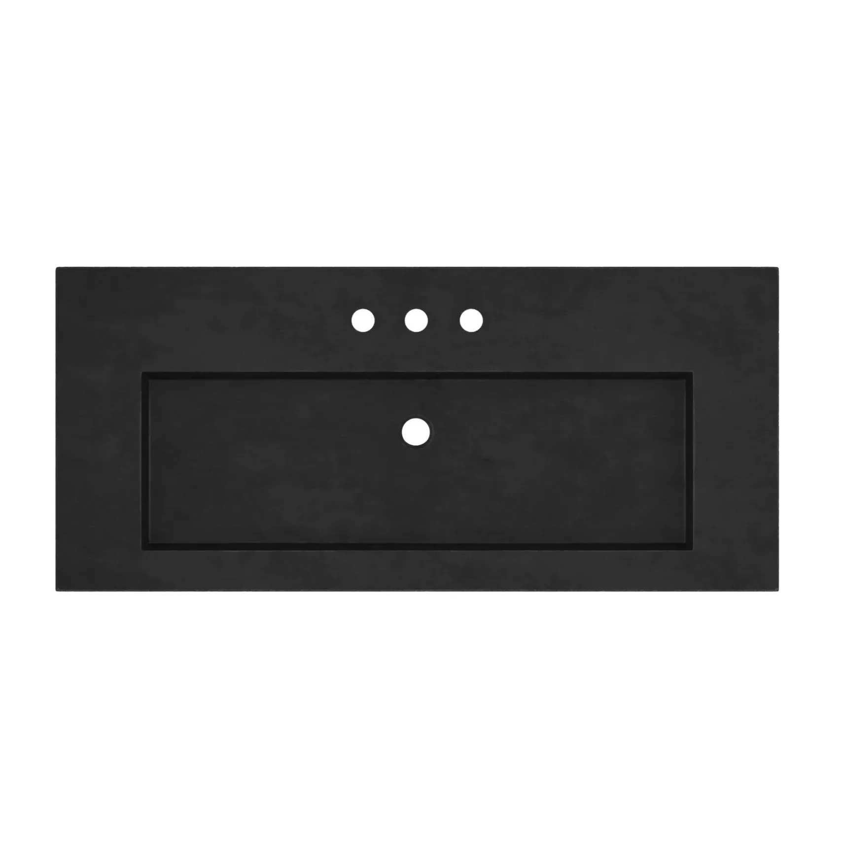 Native Trails 48" Capistrano ADA Vanity Top with Integral Trough Sink in Charcoal, 8" Widespread Faucet Cutout, NSVT48-C