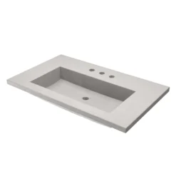 Native Trails 36" Capistrano ADA Vanity Top with Integral Trough Sink in Ash, 8" Widespread Faucet Cutout, NSVT36-A