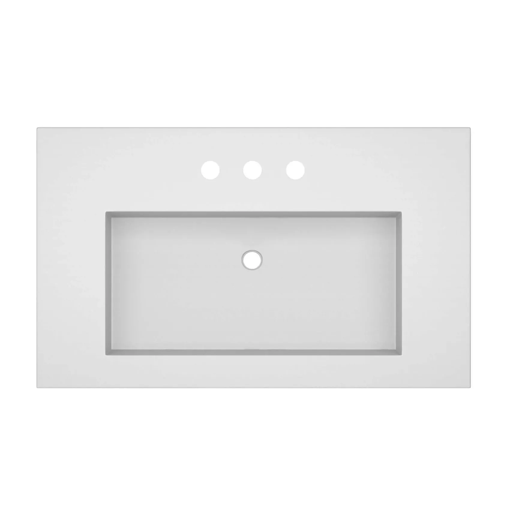 Native Trails 36" Capistrano ADA Vanity Top with Integral Trough Sink in Pearl, 8" Widespread Faucet Cutout, NSVT36-P