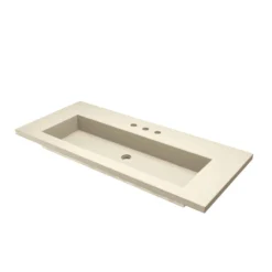Native Trails 48" Capistrano ADA NativeStone Vanity Top and Trough Sink in Sand, 3 Faucet Holes, NSVT48-D