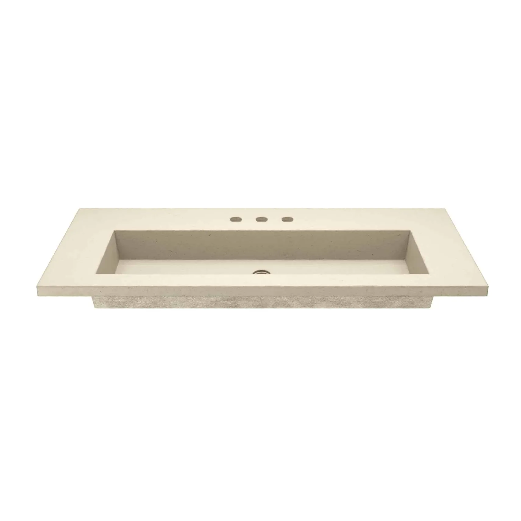 Native Trails 48" Capistrano ADA NativeStone Vanity Top and Trough Sink in Sand, 3 Faucet Holes, NSVT48-D