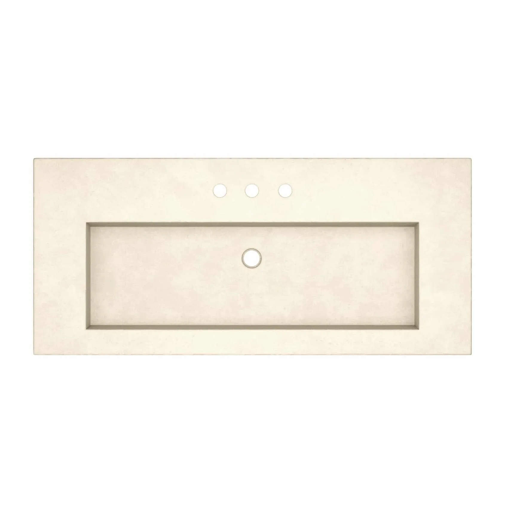Native Trails 48" Capistrano ADA NativeStone Vanity Top and Trough Sink in Sand, 3 Faucet Holes, NSVT48-D