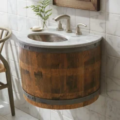 Native Trails 24" Carrara Vanity Top for Bordeaux Wall Mount - Small Oval with 8" Widespread Cutout, VNT20-CB