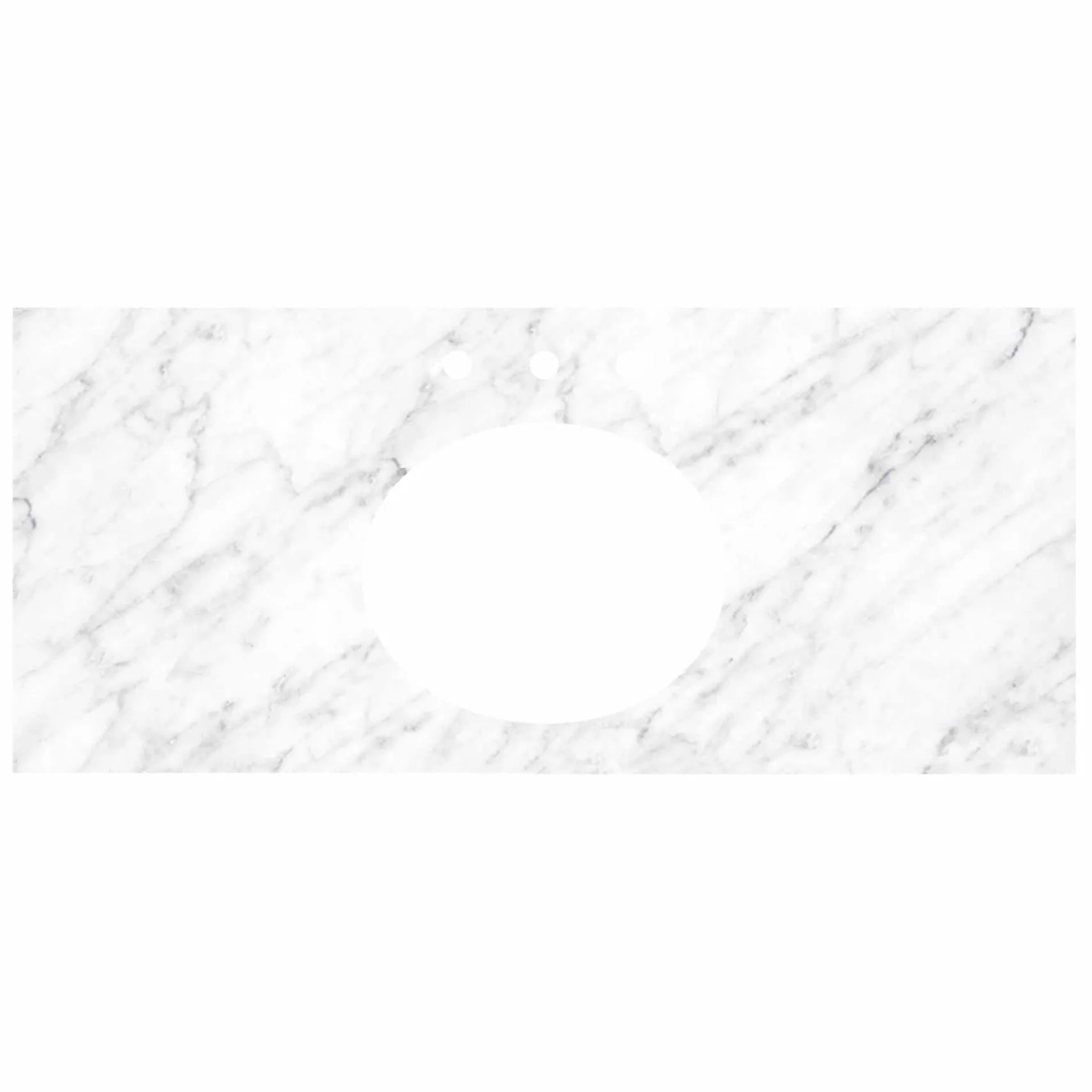 Native Trails 48" Carrara Vanity Top, Oval with 3 Faucet Holes, VT48-O1714-CA-3