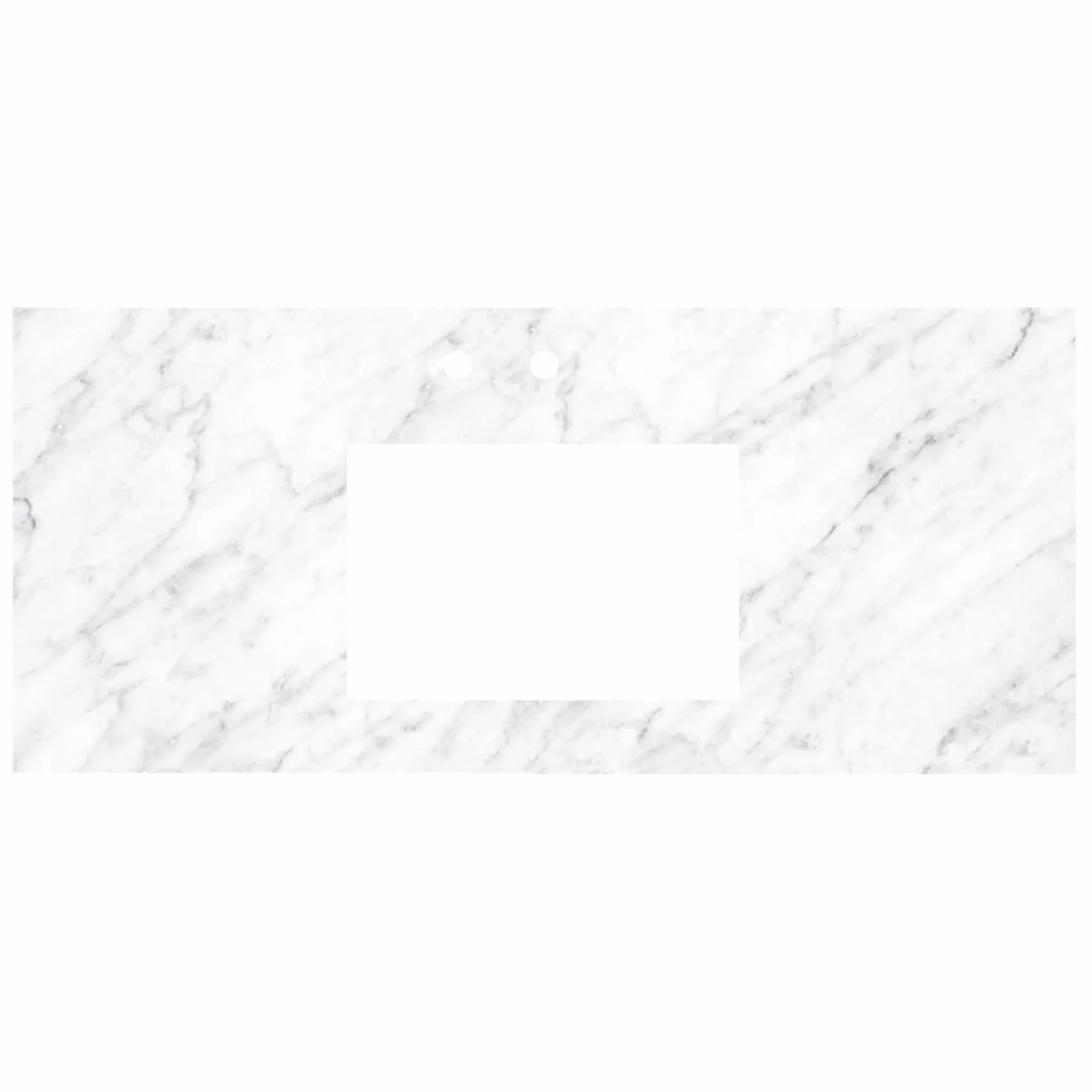 Native Trails 48" Carrara Vanity Top, Rectangle 18x12 with 3 Faucet Holes, VT48-R1812-CA-3