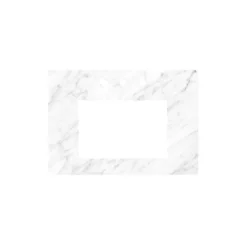 Native Trails 30" Carrara Vanity Top, Rectangle 18x12 with 3 Faucet Holes, VT30-R1812-CA-3