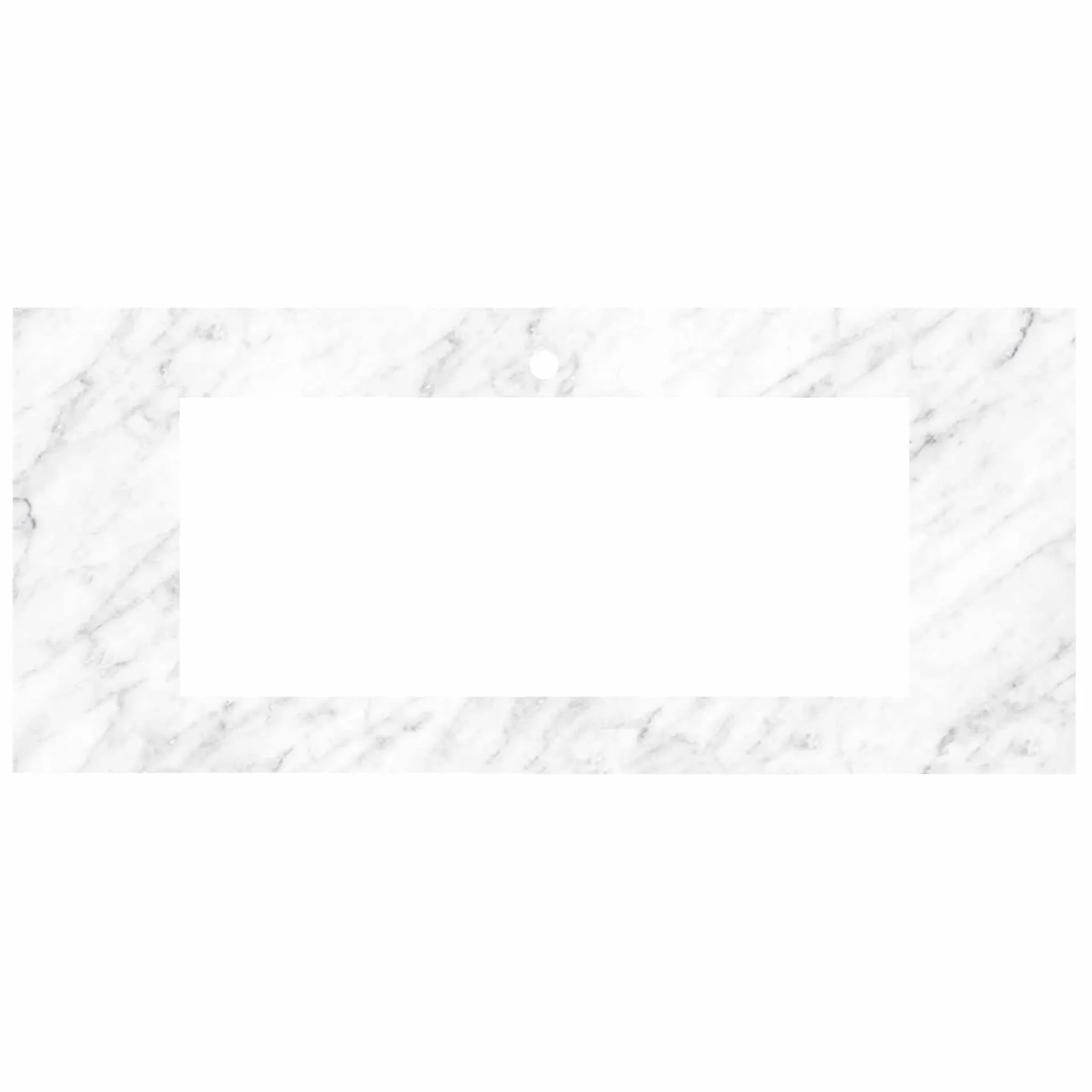 Native Trails 48" Carrara Vanity Top, 34x14 Cutout for Trough with Single or No Faucet Hole, VT48-T3414-CA-1