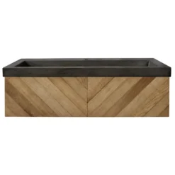 Native Trails 36" Chardonnay Floating Vanity with NativeStone Trough in Slate, VNW191-NSL3619-S