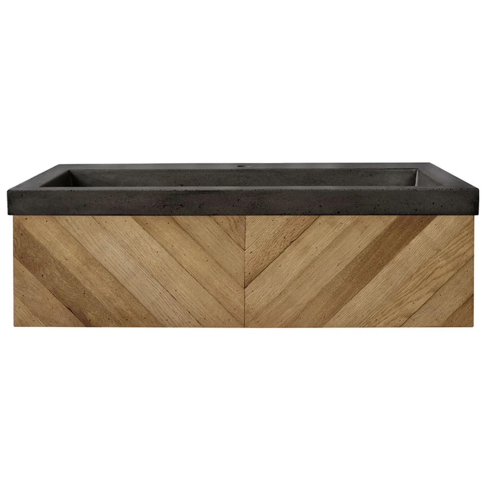 Native Trails 36" Chardonnay Floating Vanity with NativeStone Trough in Slate, VNW191-NSL3619-S
