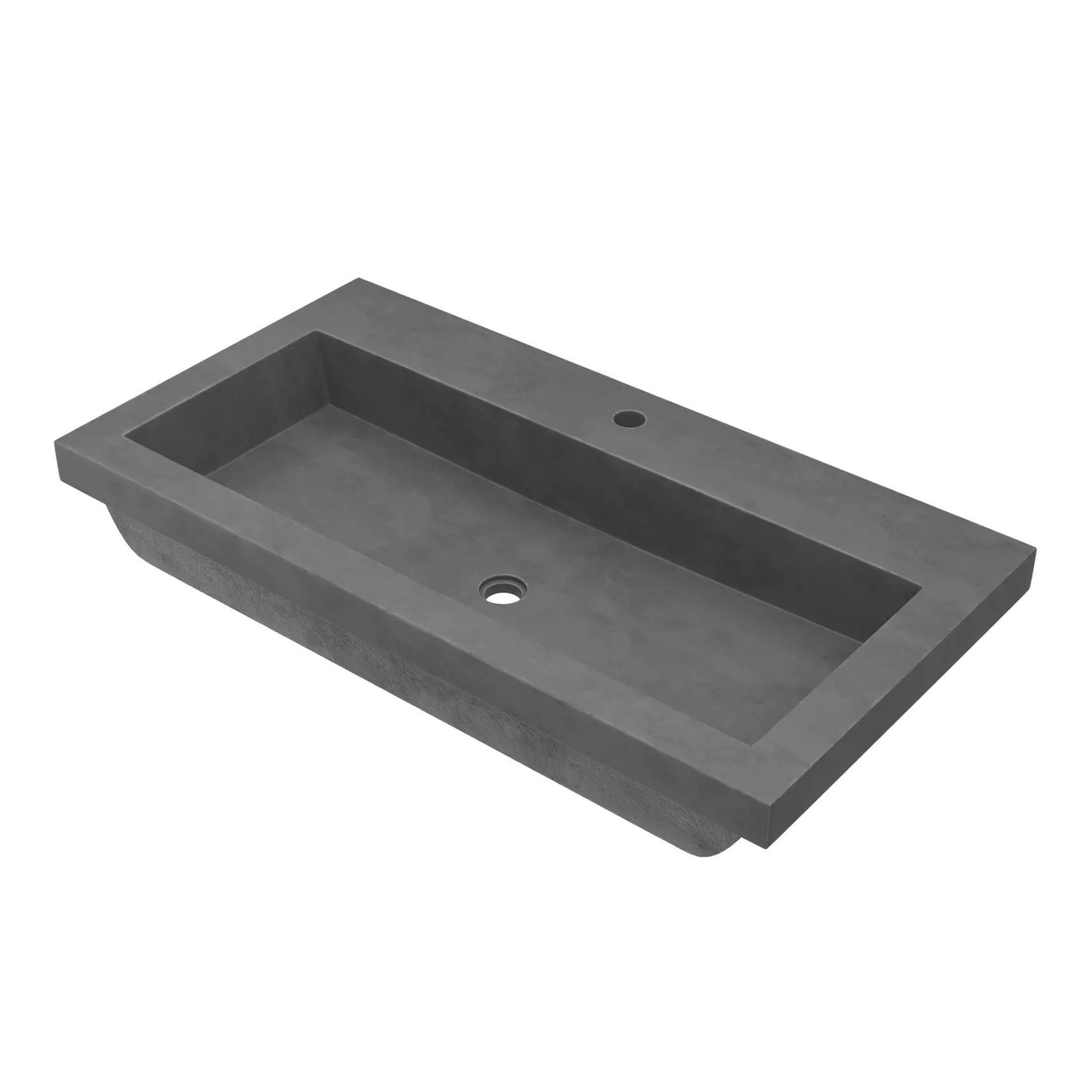 Native Trails 36" Chardonnay Floating Vanity with NativeStone Trough in Slate, VNW191-NSL3619-S