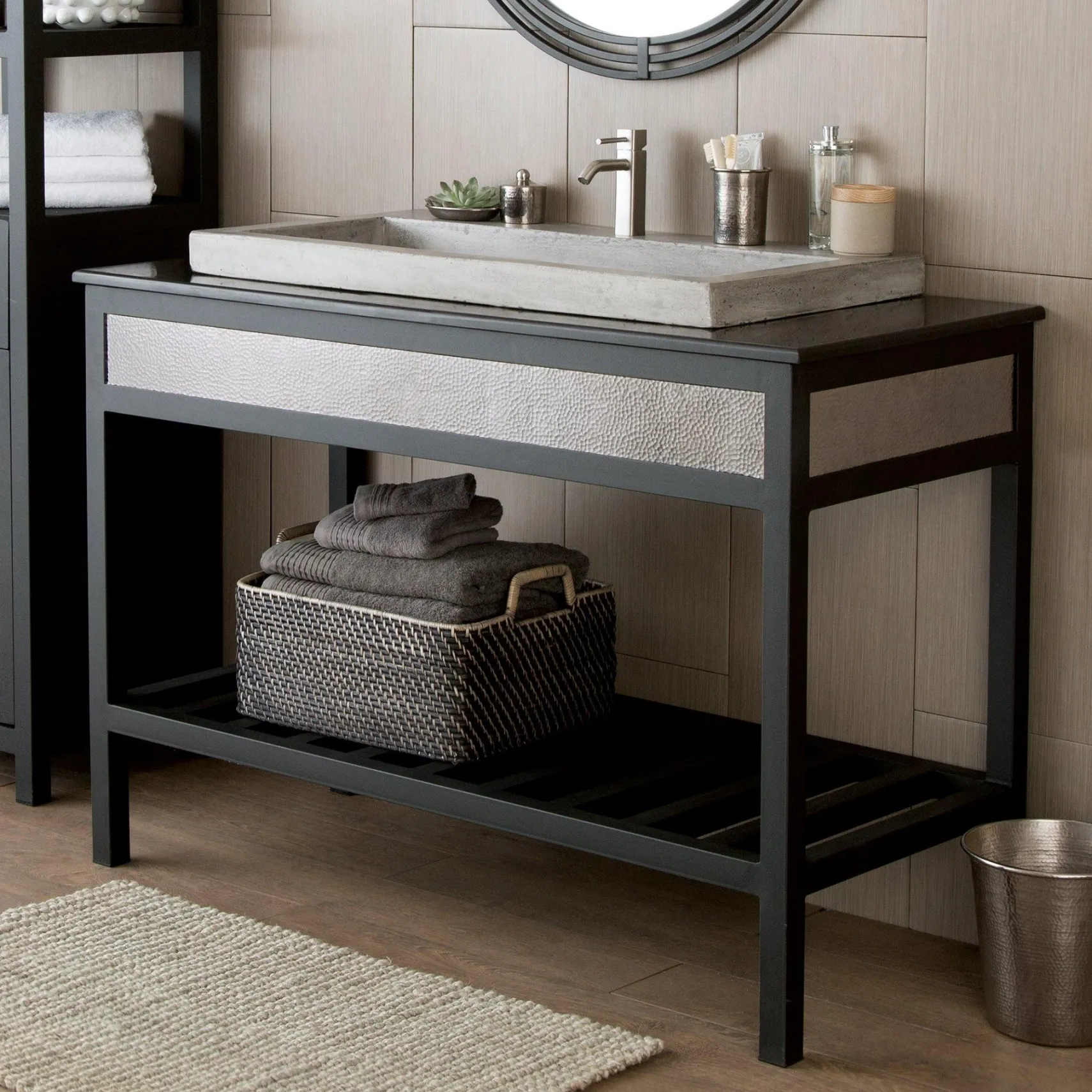 Native Trails 48" Cuzco Freestanding Vanity Base in Brushed Nickel, VNR485