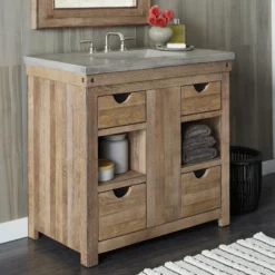 Native Trails 36" Freestanding Vanity Base in Chardonnay, Reclaimed Oak Wood, Vintner's Collection, VNW361