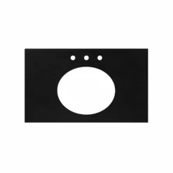 Native Trails 36" Native Stone ADA Vanity Top, Charcoal, Oval with 3 Faucet Holes, VT36-O1714-C-3