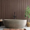 Native Trails 66" NativeStone Concrete Avalon Freestanding Bathtub, Ash, NST6636-A
