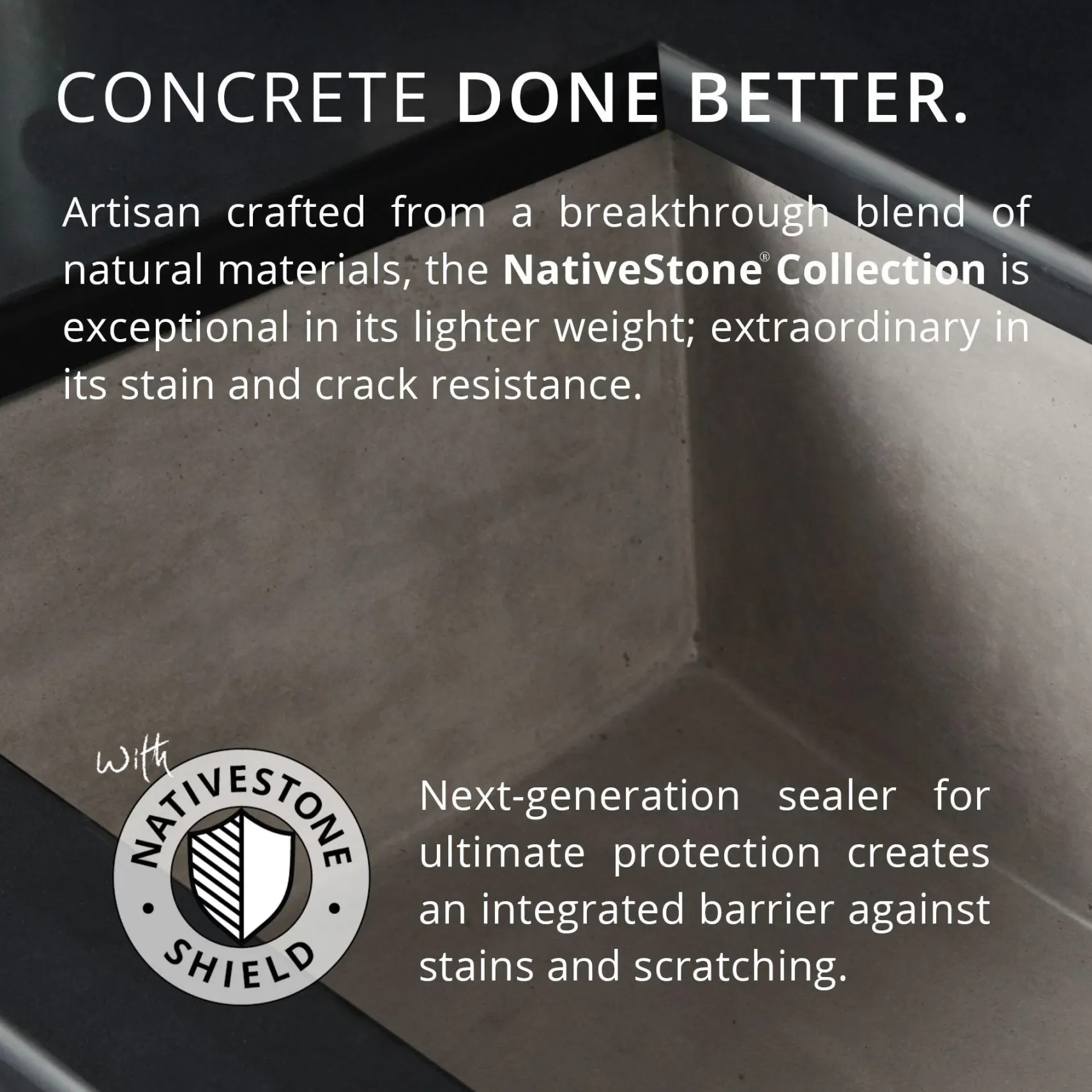 Native Trails 72" NativeStone Concrete Avalon 72" Bathtub, Ash, NST7236-A