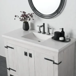 Native Trails 48" NativeStone Palomar Vanity Top with Integral Sink in Pearl - 8" Widespread Cutout, NSVNT48-P