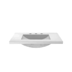 Native Trails 30" NativeStone Palomar Vanity Top with Integral Sink in Pearl - 8" Widespread Cutout, NSVNT30-P