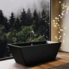 Native Trails 66" NativeStone Concrete Mendocino Freestanding Bathtub, Charcoal, NST6634-C