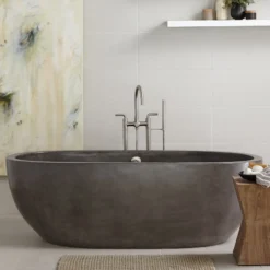 Native Trails 72" NativeStone Concrete Avalon 72" Bathtub, Slate, NST7236-S