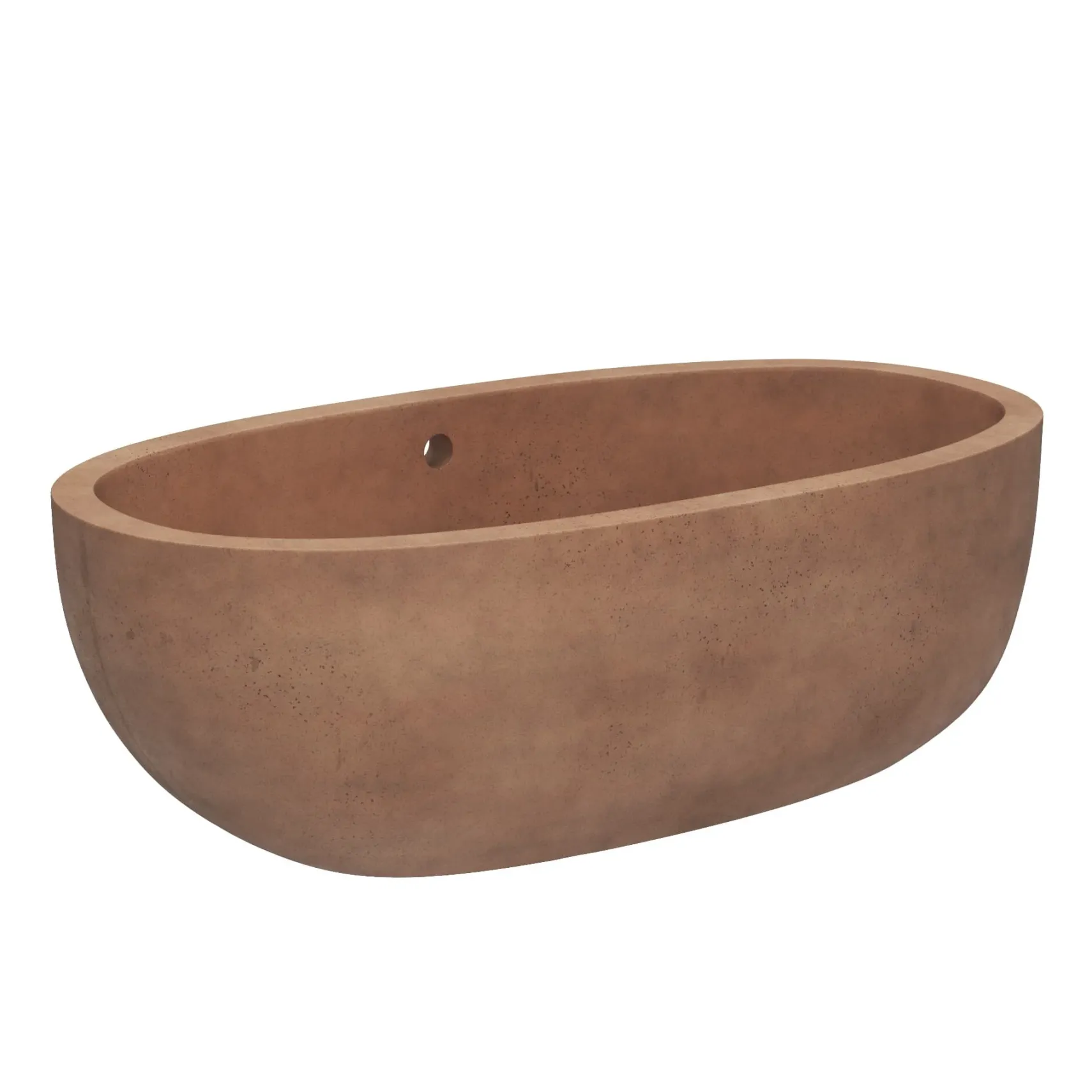 Native Trails 66" NativeStone Concrete Avalon Freestanding Bathtub, Terracotta, NST6636-T