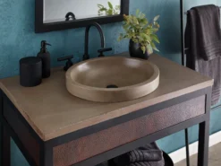 Native Trails 36" NativeStone Vanity Top, Earth, Oval with 3 Faucet Holes, VT36-O1714-E-3