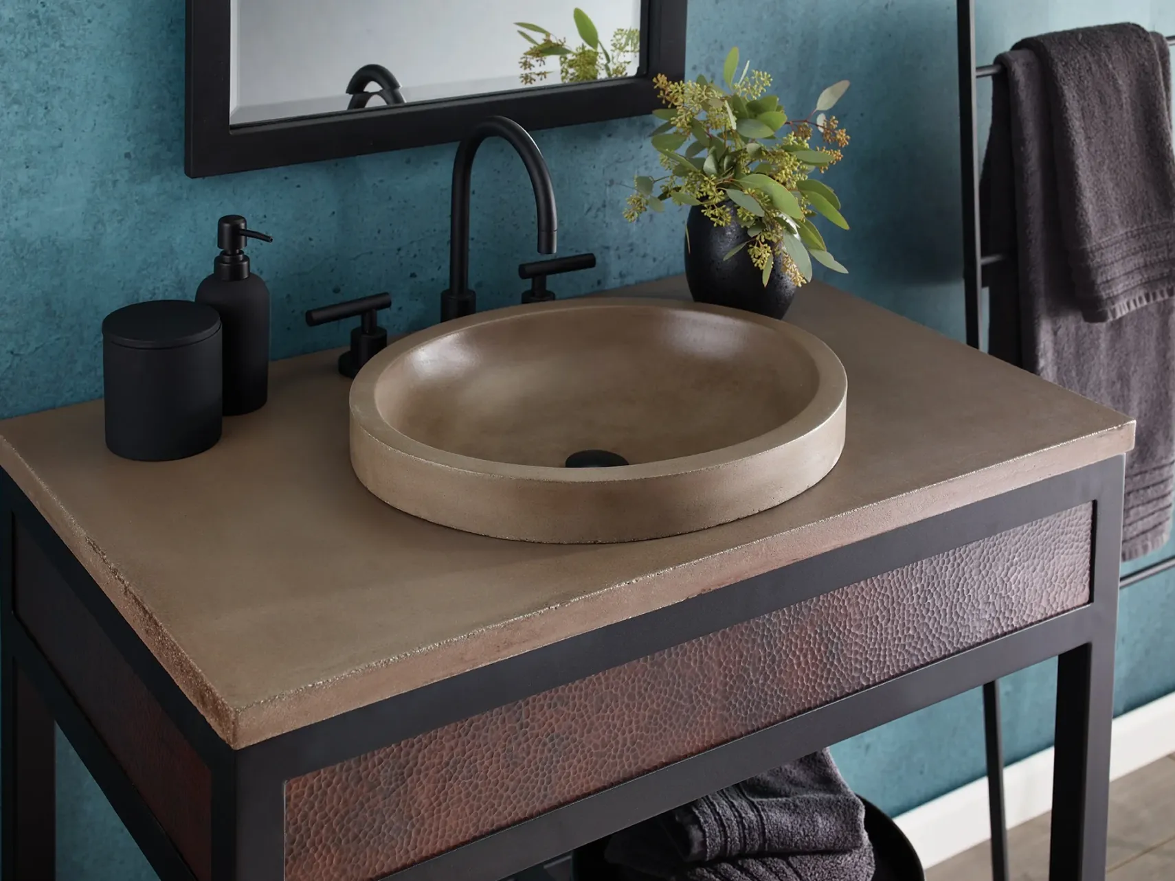 Native Trails 36" NativeStone Vanity Top, Earth, Oval with 3 Faucet Holes, VT36-O1714-E-3
