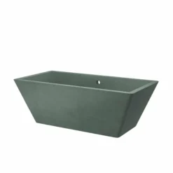 Native Trails 66" NativeStone Concrete Mendocino Freestanding Bathtub, Forest, NST6634-F