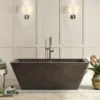 Native Trails 66" NativeStone Concrete Mendocino Bathtub, Slate, NST6634-S