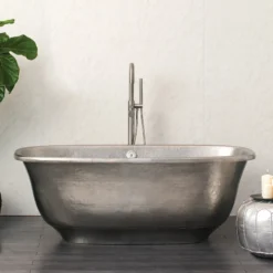 Native Trails 66" Nickel Santorini Bathtub, Brushed Nickel, CPS945