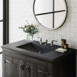 Native Trails 36" Palomar ADA Vanity Top with Integral Sink in Charcoal, 8" Widespread Cutout, NSVNT36-C