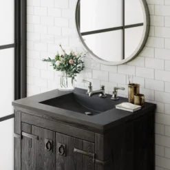 Native Trails 30" Palomar ADA Vanity Top with Integral Sink in Charcoal, 8" Widespread Cutout, NSVNT30-C