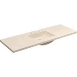 Native Trails 60" Palomar ADA NativeStone Vanity Top and Sink in Sand, 8" Widespread Cutout, NSVNT60-D