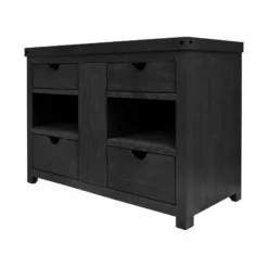 Native Trails 48" Rustic Freestanding Vanity Base in Noir, Reclaimed Oak Wood, Vintner's Collection, VNW488