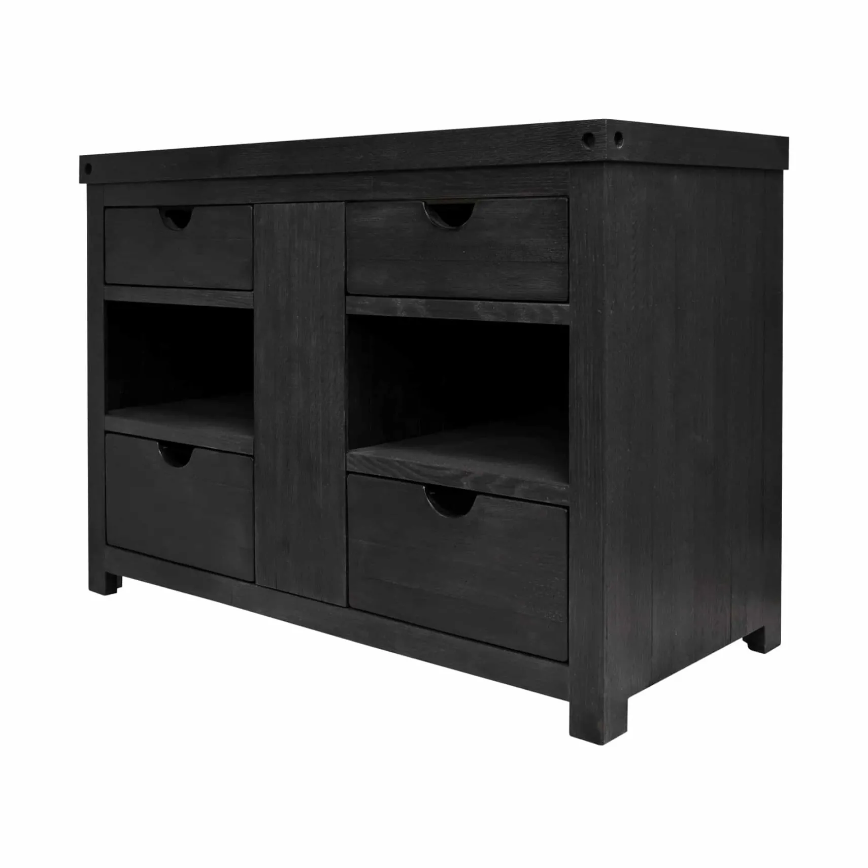 Native Trails 48" Rustic Freestanding Vanity Base in Noir, Reclaimed Oak Wood, Vintner's Collection, VNW488