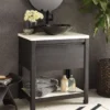 Native Trails 30" Solace Freestanding Vanity Base in Midnight Oak with Pearl Shelf, VNO308-P