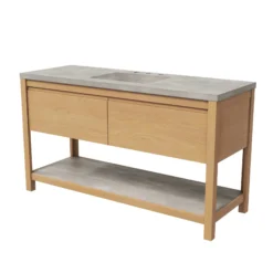 Native Trails 60" Solace Freestanding Reclaimed Wood Vanity Base in Sunrise Oak with Ash Shelf, VNO601-A