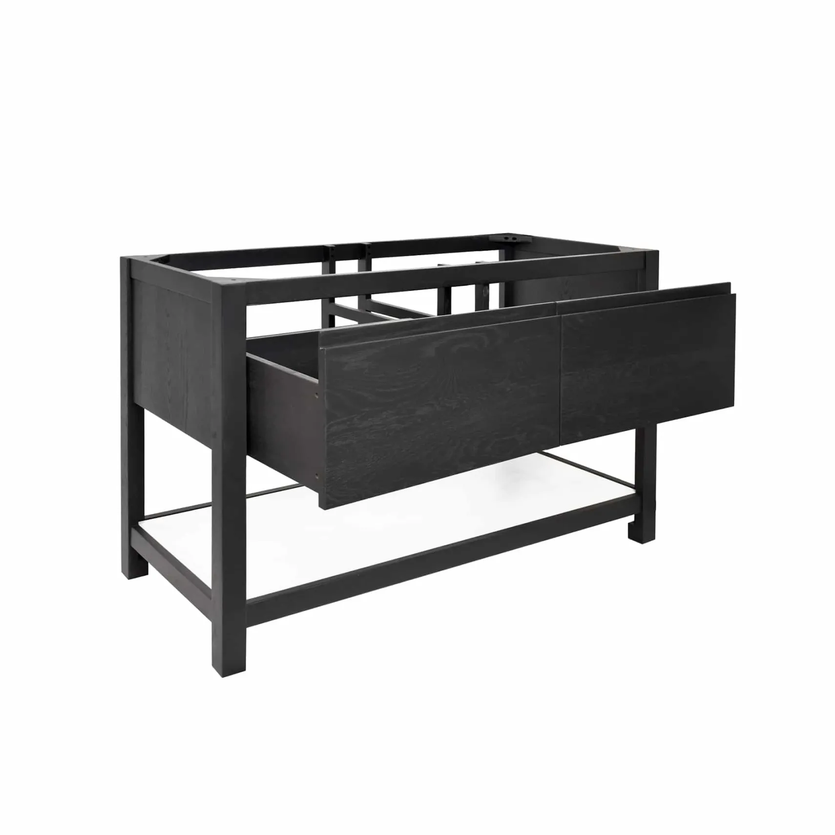 Native Trails 48" Solace Freestanding Vanity Base in Midnight Oak with Pearl Shelf, VNO488-P