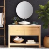 Native Trails 48" Solace Freestanding Vanity Base in Sunrise Oak with Pearl Shelf, VNO481-P