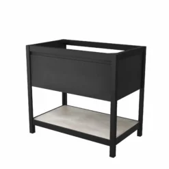 Native Trails 36" Solace Freestanding Vanity Base, Midnight Oak, Ash Shelf, VNO368-A