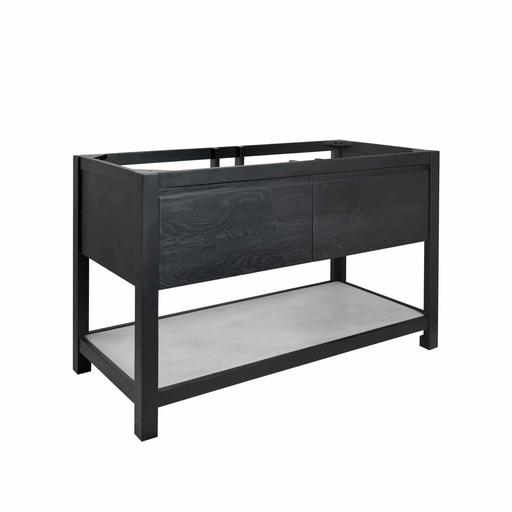 Native Trails 48" Solace Freestanding Vanity Base in Midnight Oak with Ash Shelf, VNO488-A