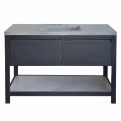 Native Trails 48" Solace Vanity Base in Midnight Oak with Palomar Vanity Top and Sink, Ash, VNO488-A-NSVNT48-A