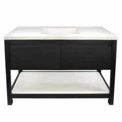 Native Trails 48" Solace Vanity Base in Midnight Oak with Palomar Vanity Top and Sink, Pearl, VNO488-P-NSVNT48-P