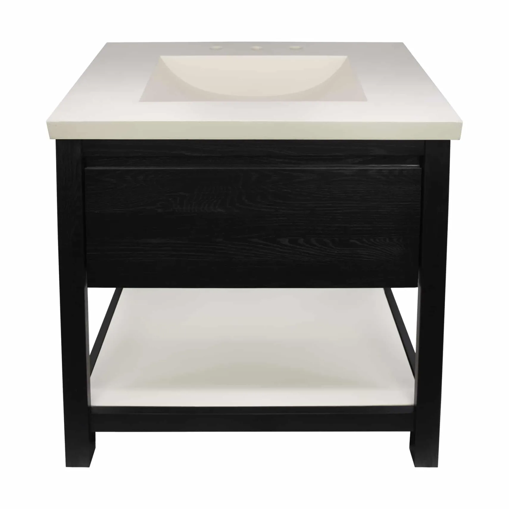 Native Trails 30" Solace Vanity Base in Midnight Oak with Palomar Vanity Top and Sink, Pearl, VNO308-P-NSVNT30-P