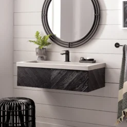 Native Trails 36" Vintner's Floating Wall Mount Vanity Base in Noir, VNW198