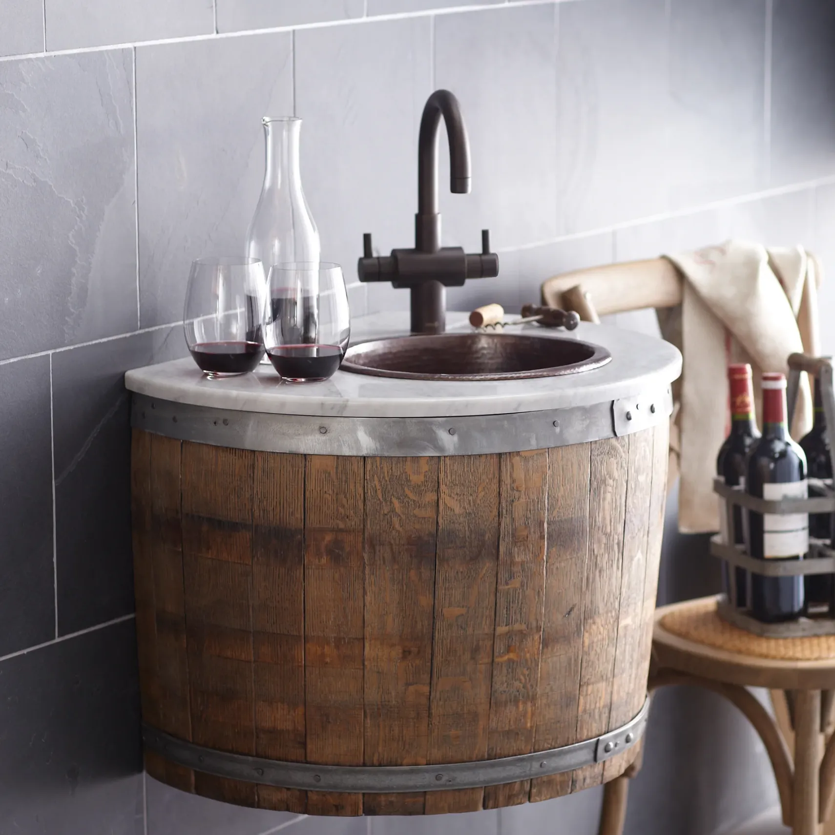 Native Trails 24" Wall Mount Floating Vanity Base in Bordeaux, VNW241