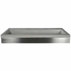 Native Trails 48" Zaca Rectangle Vanity Base with NativeStone Trough Sink in Ash, VNS48S-NSL4819-A