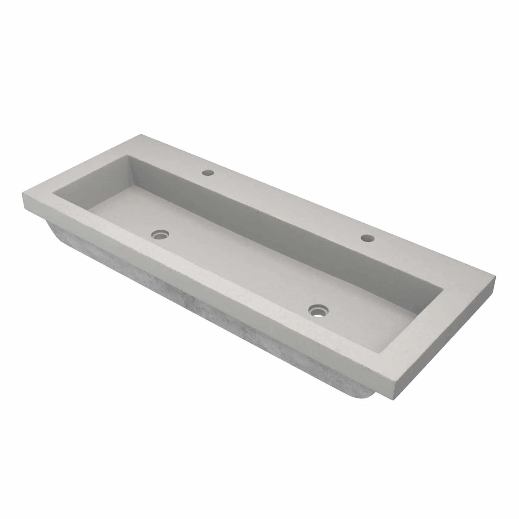 Native Trails 48" Zaca Rectangle Vanity Base with NativeStone Trough Sink in Ash, VNS48S-NSL4819-A