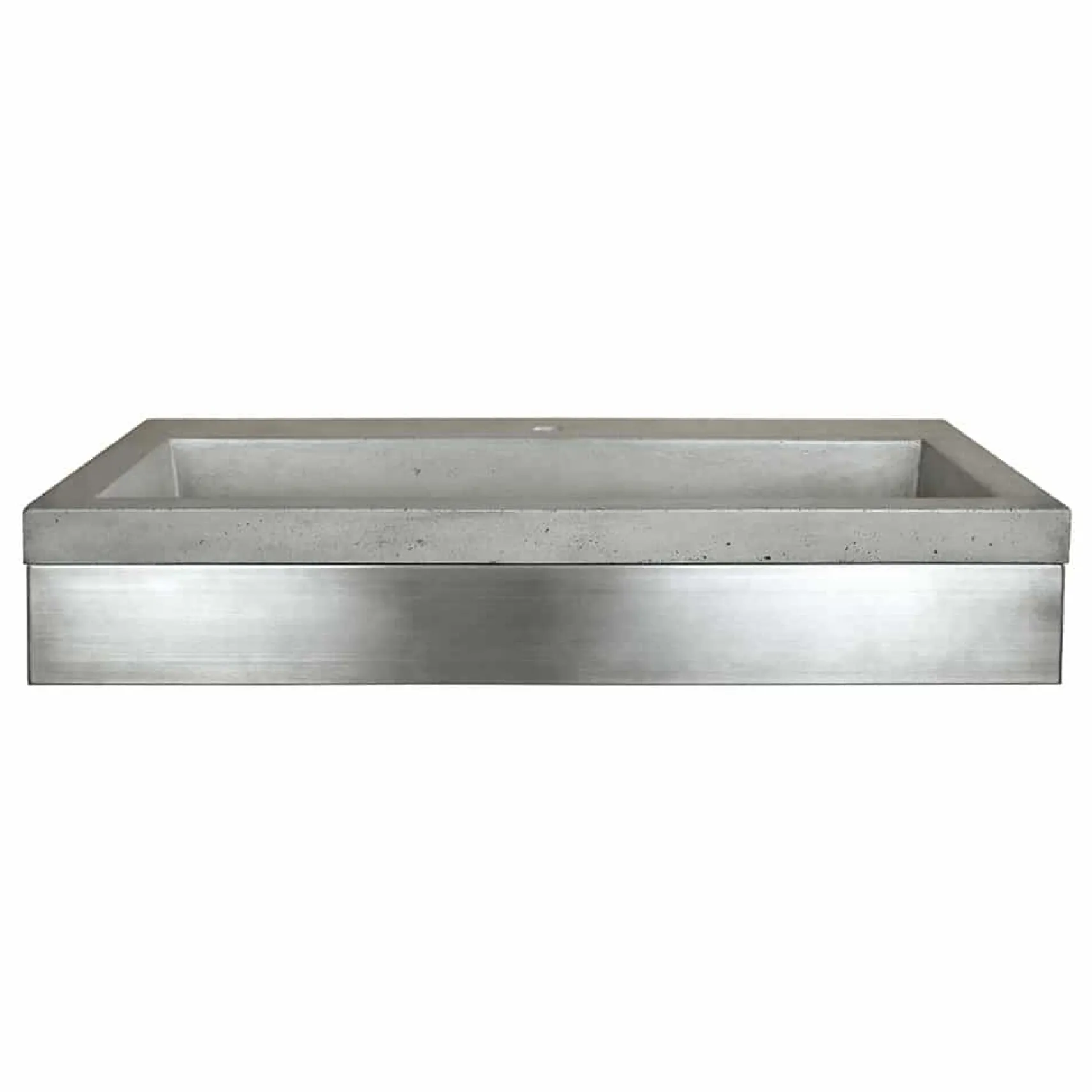 Native Trails 36" Zaca Vanity Base with NativeStone Trough Sink in Ash, VNS36S-NSL3619-A