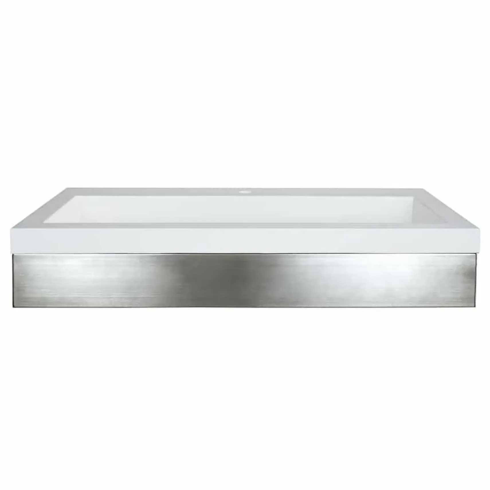 Native Trails 36" Zaca Vanity Base with NativeStone Trough Sink in Pearl, VNS36S-NSL3619-P