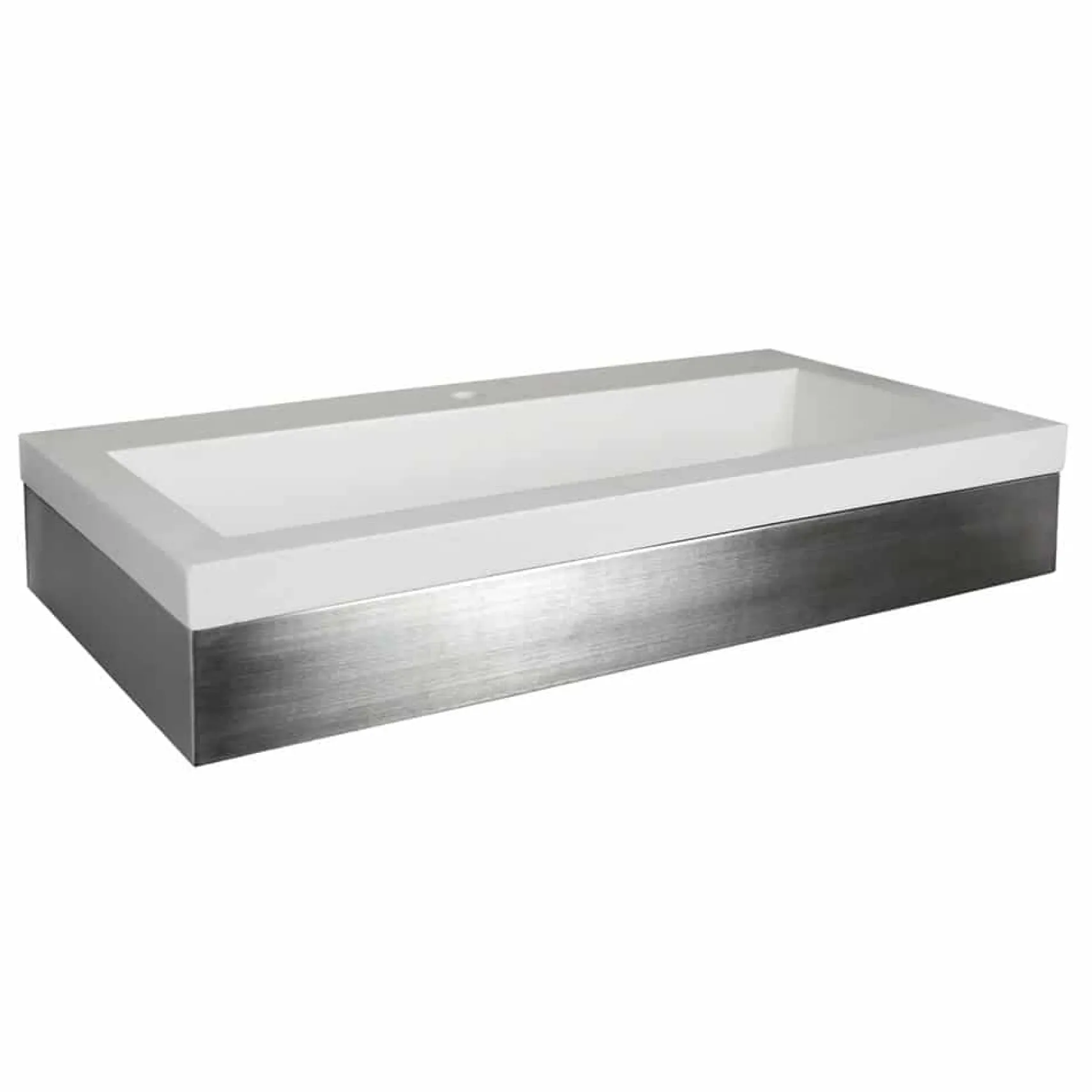 Native Trails 36" Zaca Vanity Base with NativeStone Trough Sink in Pearl, VNS36S-NSL3619-P
